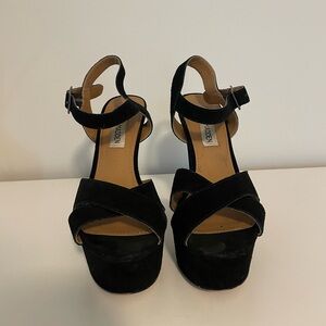 Steve Madden black suede platform